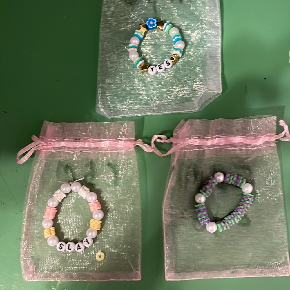 Girls clay bead bracelets